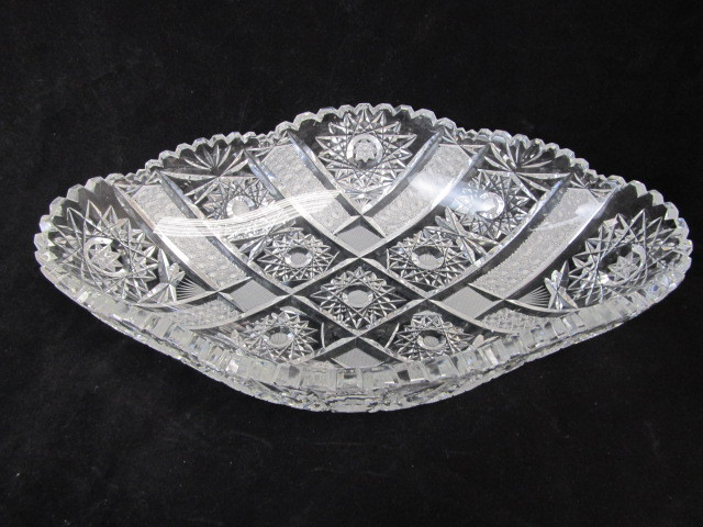 lot 47 image: LARGE Antique American Brilliant Period Cut Crystal Serving Bowl