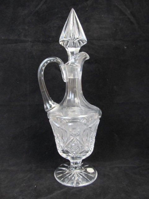 lot 49 image: Vintage Czechoslovakian Cut Crystal Ewer