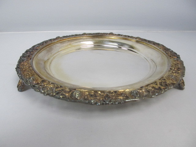 lot 53 image: Rare ROYAL IRISH SILVER CO Fine Silver Footed Celtic Salver