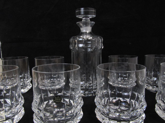 lot 55 image: Signed ROSENTHAL Holdfast Double Old Fashioned Glasses wDecanter