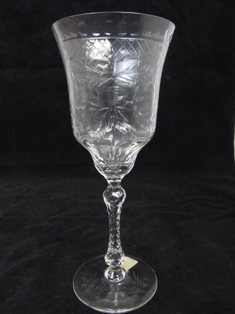lot 59 image: SET OF 12 Matching Fine Intaglio Cut Crystal Goblets