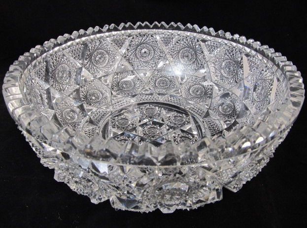 lot 70 image: ANOTHER Superb Antique American Brilliant Period Cut Crystal Serving Bowl