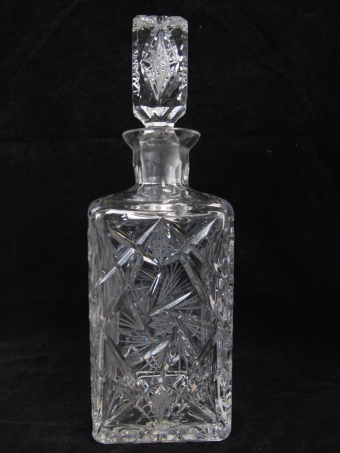 lot 80 image: Brilliant Cut Square Shoulder Crystal Decanter