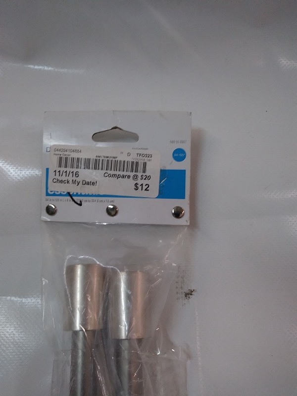 lot 60 image: 2-Home decor decorative Cafe rods 068-05-0307