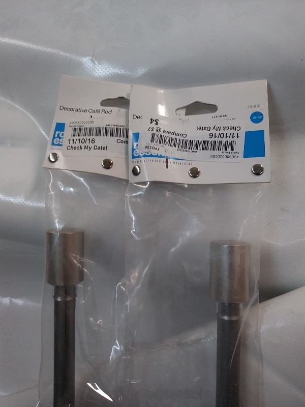 lot 64 image: 2- home decor decorative Cafe rods 068-05-0310