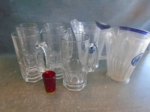 Beer Glasses and Pitcher