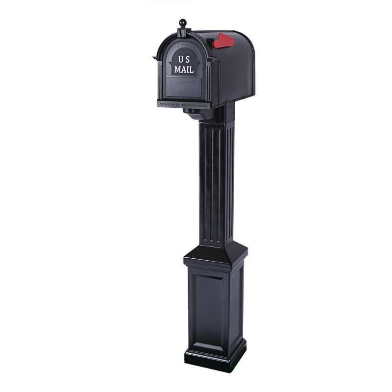 lot 2 image: Postal Pro Craftsman Mailbox and Post Kit, Black