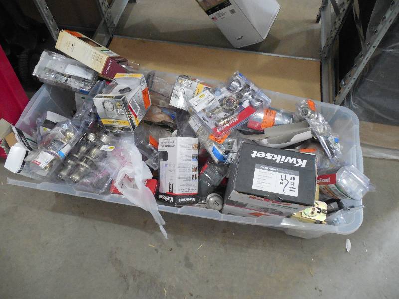 lot 51 image: HUGE BOX LOT OF DOOR LOCK SETS - KWIKSET - SMART LOCKS