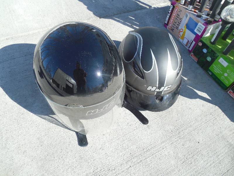lot 78 image: HIS AND HERS BIKER HELMETS