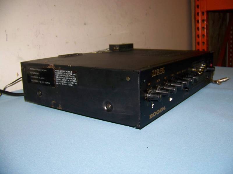 lot 43 image: Bogen, Gold Seal Series, 150W Amp  Amplifier with built-In Equalizer (EQ) and Stick-On VCA