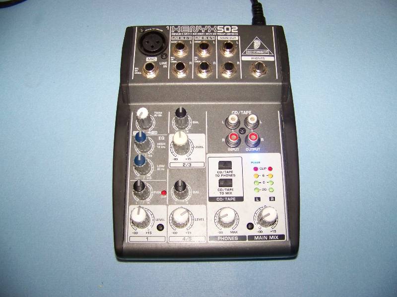 lot 27 image: Behringer, 5-Input 2-Bus Mixer with XENYX Mic Preamp and British EQ - includes Original Box