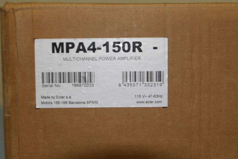 lot 109 image: New in Sealed Box Ecler Professional Multichannel Power Audio Amplifier
