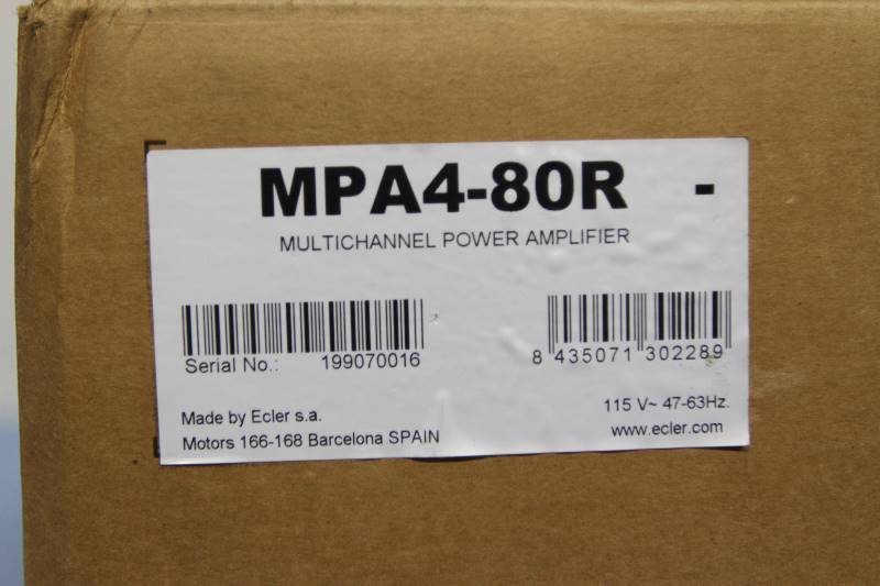 lot 110 image: New in Sealed Box Ecler Professional Multichannel Power Audio Amplifier