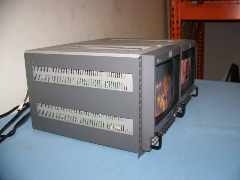 lot 88 image: (2) Sony, 8, Trinitron, Color Video Monitors in Rack Shelf