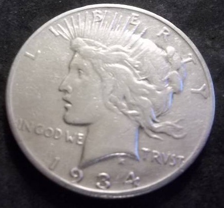 1934 S Peace Silver Dollar