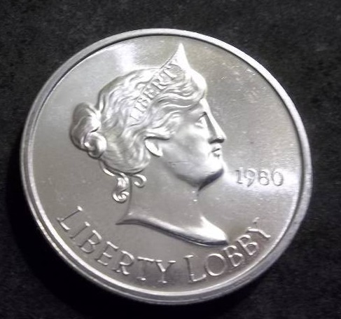 1980 Liberty Lobby  Silver Eagle One Oz. Round .999 Fine Bullion