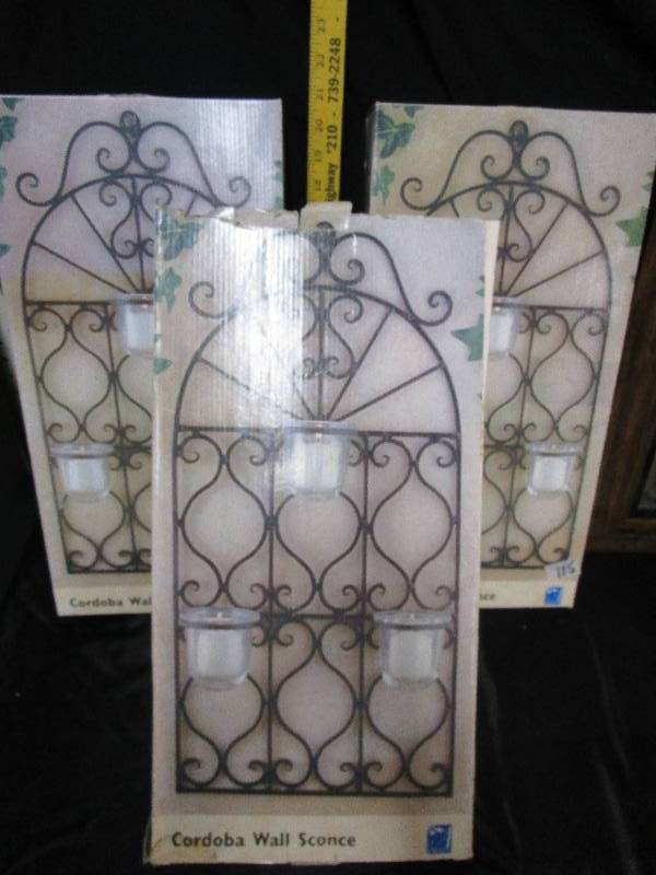 lot 70 image: Wall Sconses and Mirror