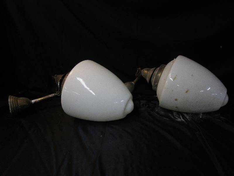 lot 138 image: 2-old lights Brass tops