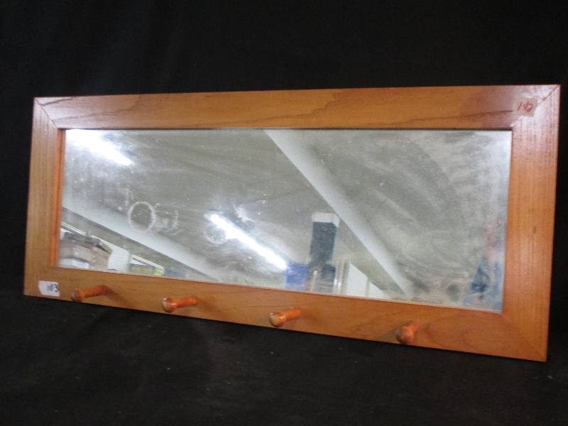 lot 142 image: Mirror and Coat Rack 34 x 14 12