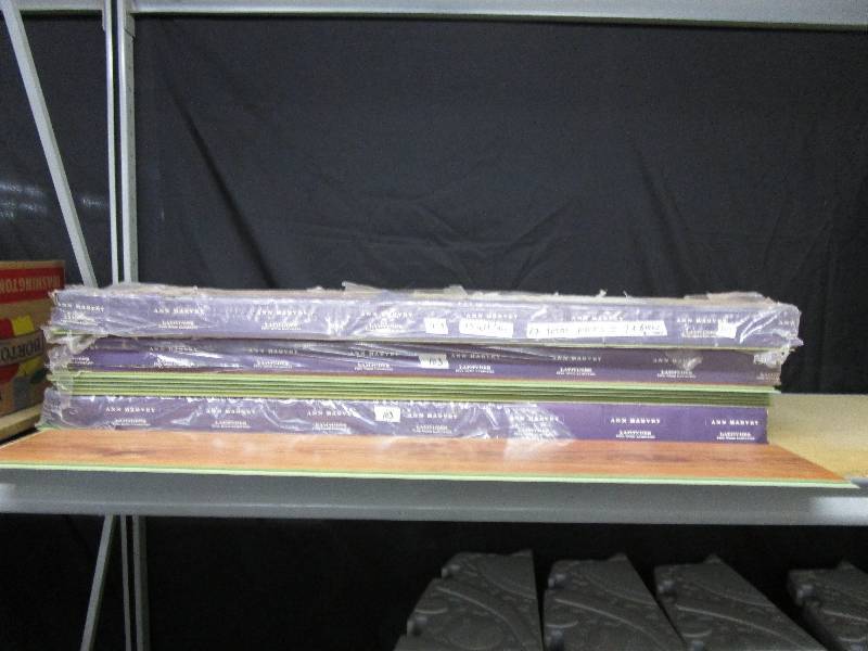 lot 145 image: 8 boxes of Antique Hickory Laminate Flooring 23 Square feet per box approx 180 sqare feet