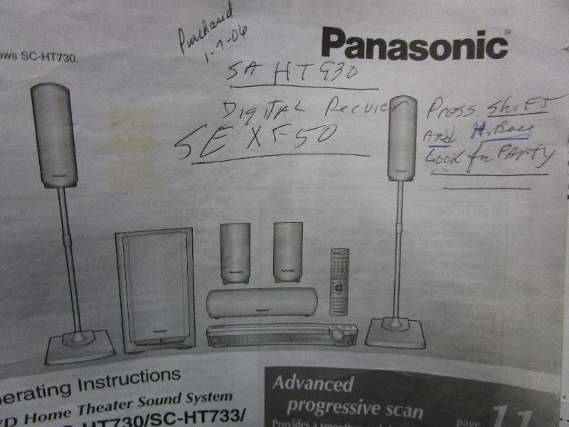 lot 146 image: Panasonic DVD Home Theater Sound System Never Used Not Tested But he bought and never put up