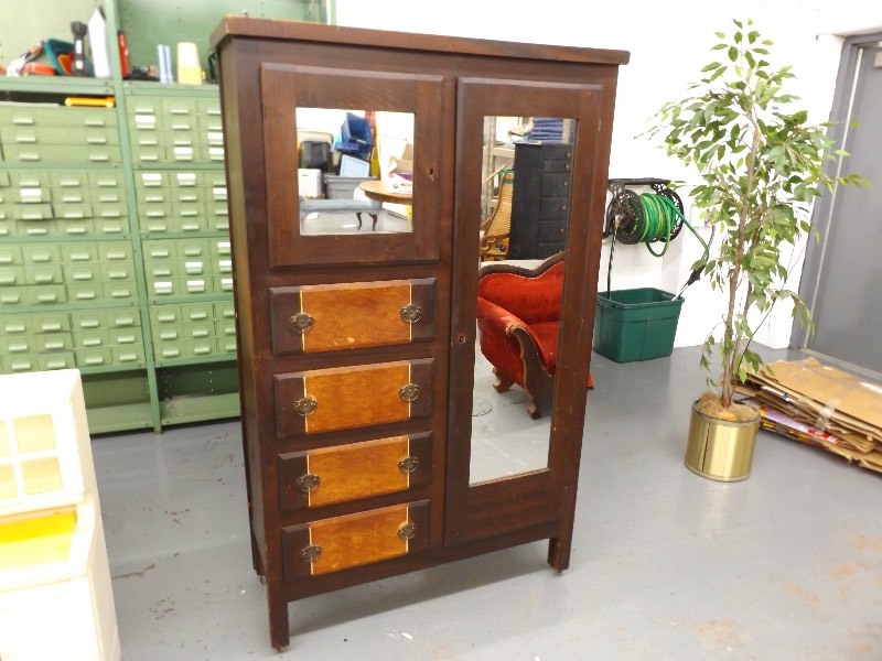 Antique Solid Wood Deco Armoir