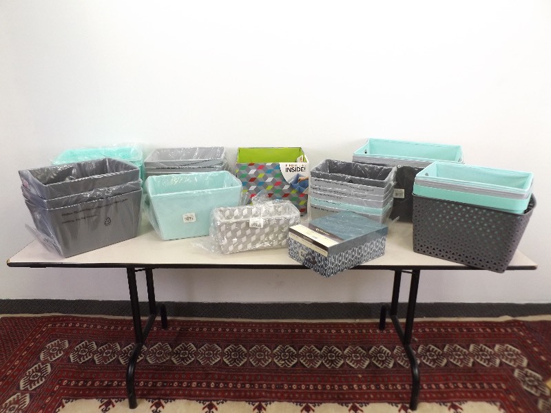 Large Lot of NEW Cloth and Plastic BoxBasket Organizers