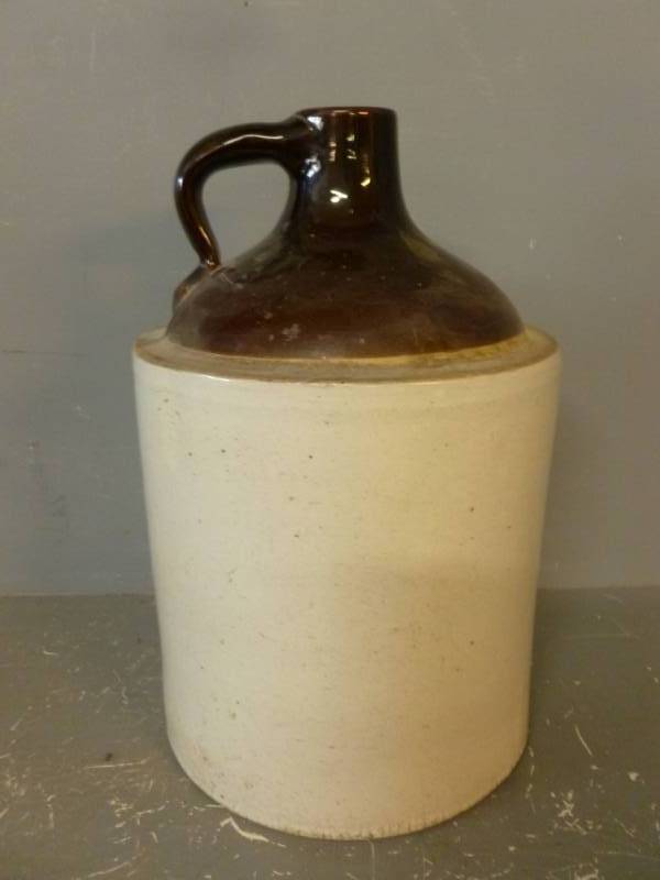 lot 32 image: Antique Brown Top Crock Jug