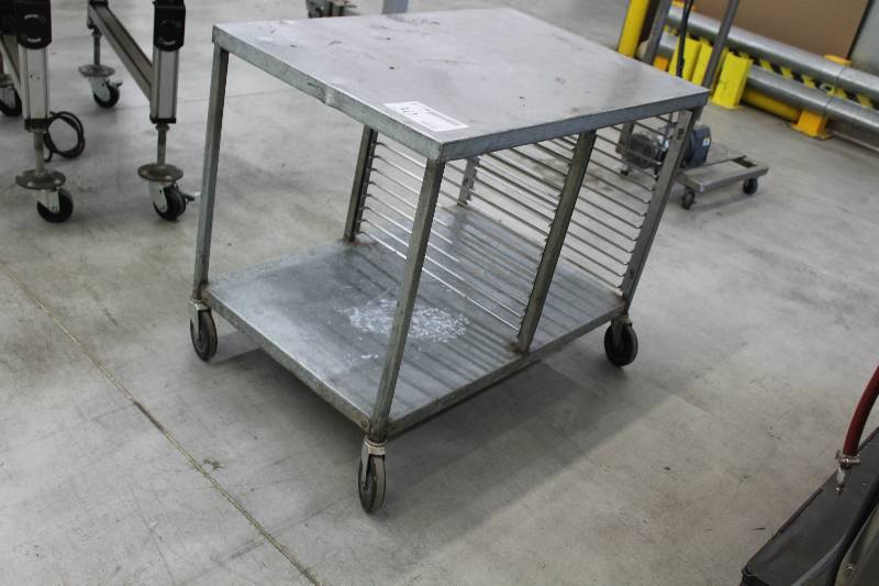 lot 30 image: Commercial Stainless Steel Drying Rack Rolling Table
