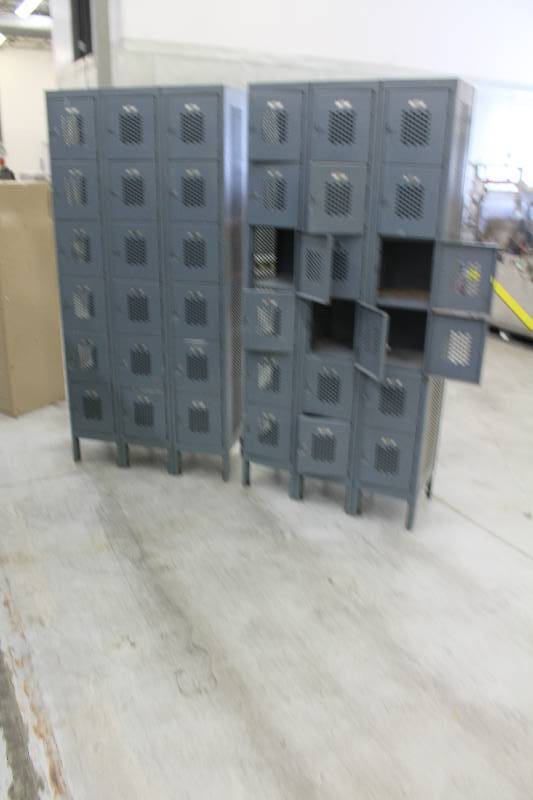 lot 40 image: Lot of (2) Global Metal 18-Locker Cabinets