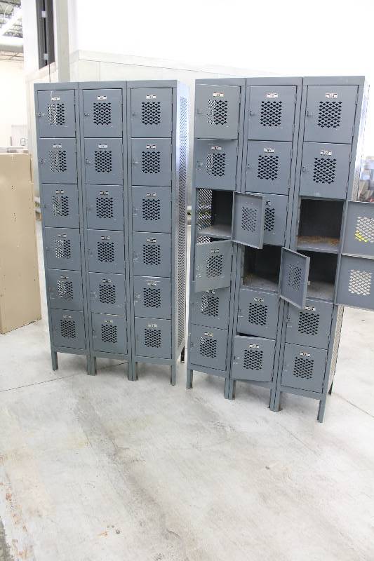 lot 45 image: Lot of (2) Global Metal 18-Locker Cabinets