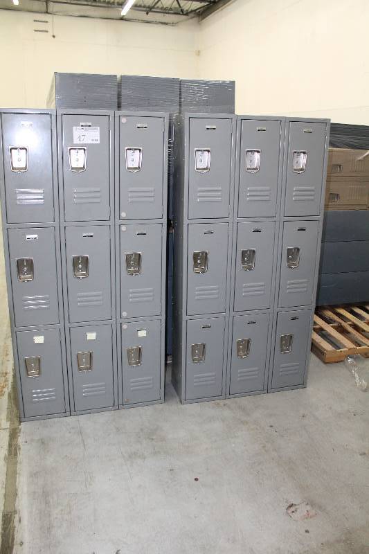 lot 47 image: Lot of (2) Edsal Metal 9-Locker Cabinets