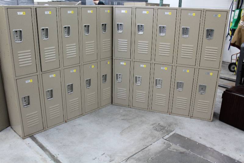 lot 34 image: Lot of (2) The Locker Guy Metal 10-Locker Cabinets