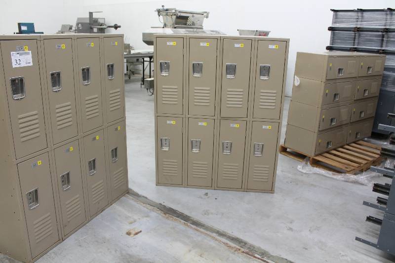 lot 32 image: Lot of (3) The Locker Guy Metal 8-Locker Cabinets