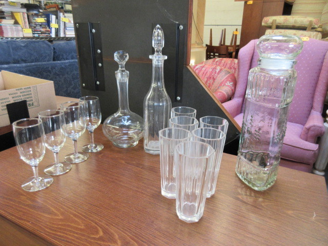 lot 148 image: DECANTER, GLASSES, MORE