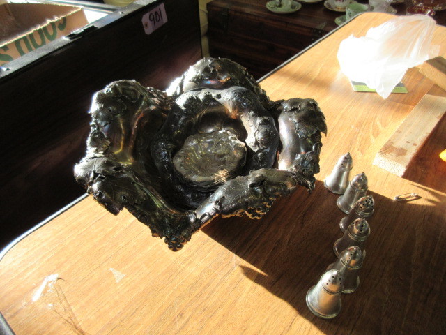 lot 155 image: PEWTER AND QUADRUPLE PLATE ITEMS