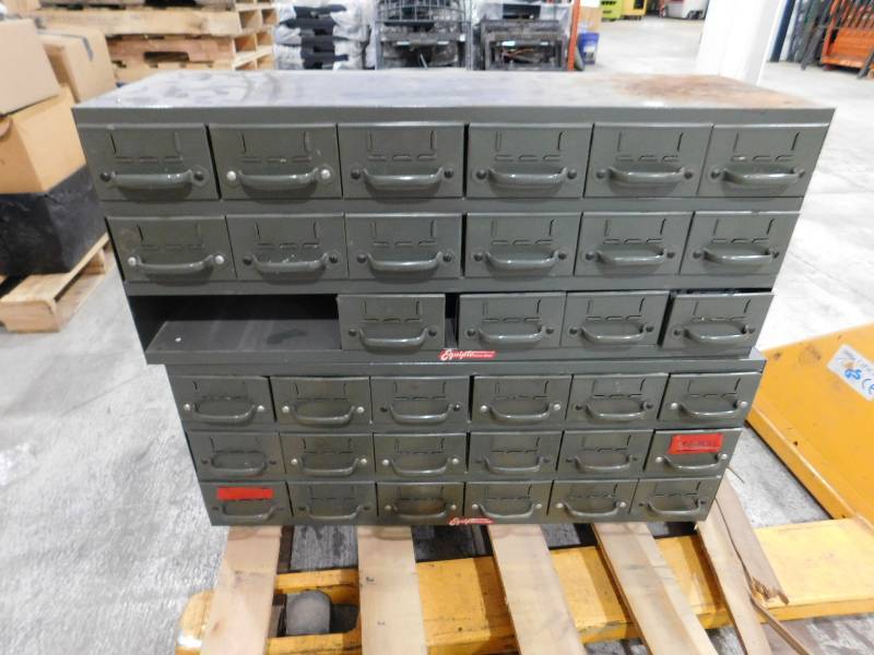 Two Metal Equipto Storage Cabinets