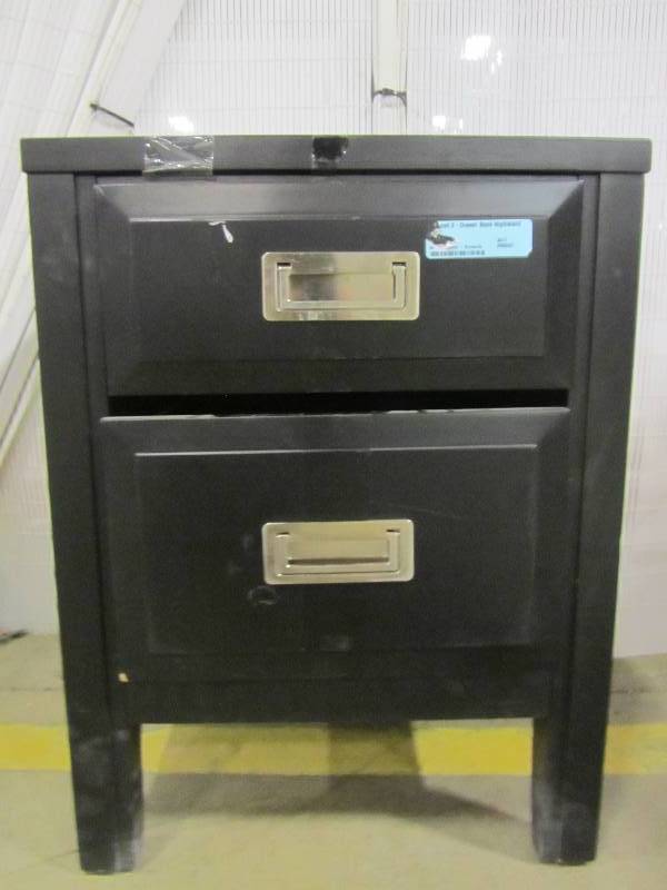 lot 18 image: Home Styles Prescott 2-Drawer Black Nightstand