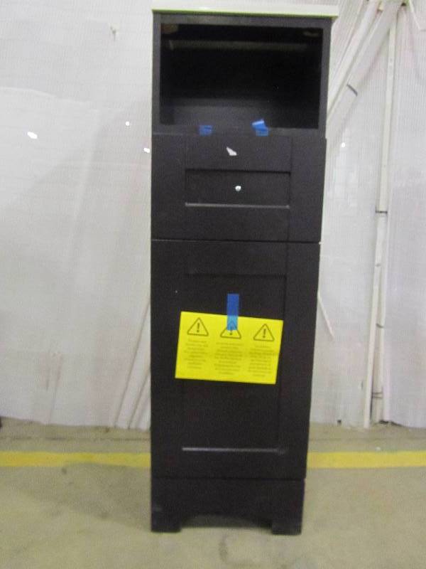 lot 20 image: Glacier Bay Del Mar 14-12 in. W x 45 in. H x 14-310 in. D Bathroom Linen Storage Cabinet in Espresso