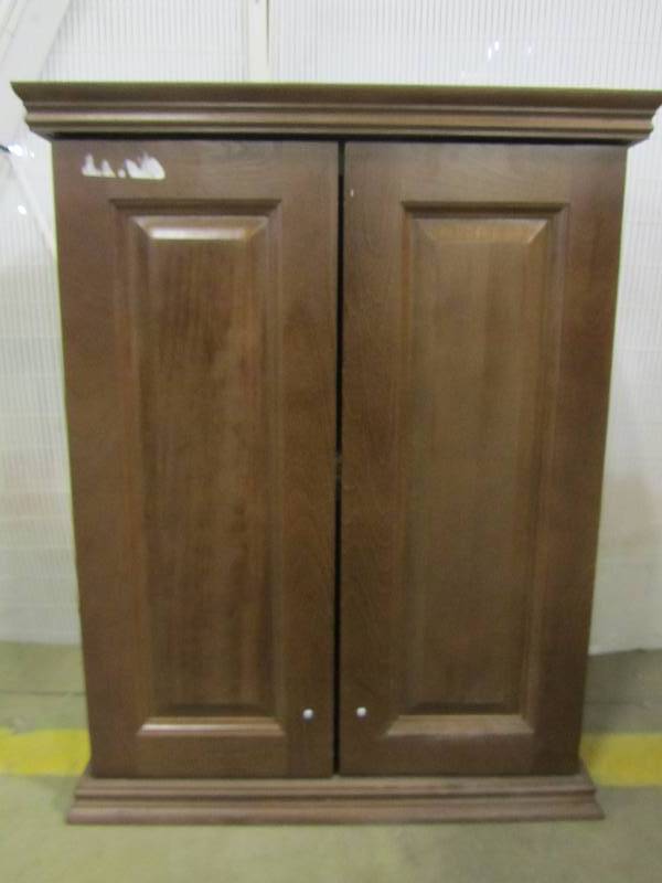 lot 32 image: St. Paul Valencia 22 in. W x 28 in. H x 9-750 in. D Over the Toilet Bathroom Storage Wall Cabinet in Antique Black