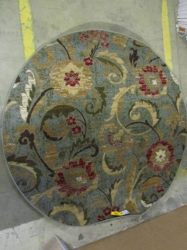 lot 41 image: Tayse Rugs Laguna Blue 5 ft. 3 in. x 5 ft. 3 in. Round Indoor Area Rug