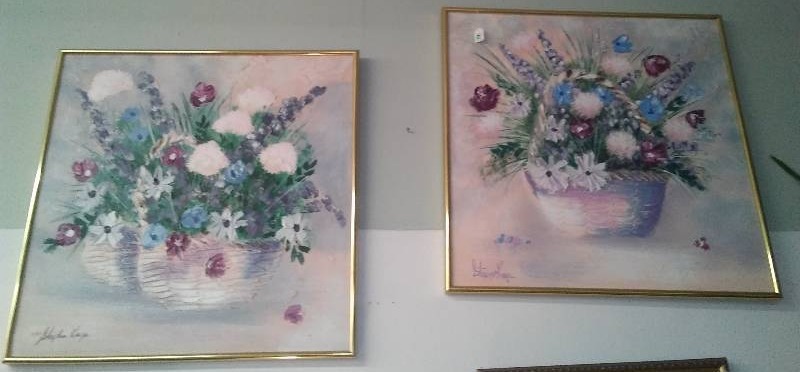 lot 12 image: Set of 2 Stephen Kaye Paintings Textured Oil