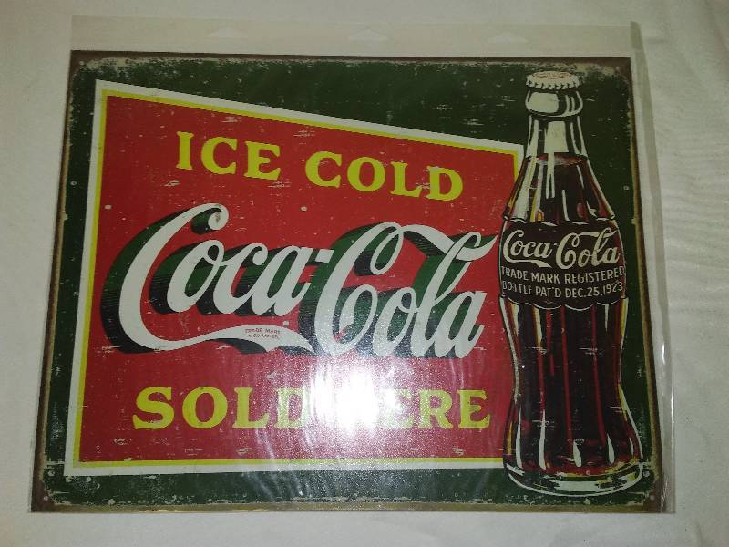 lot 51 image: Ice Cold Coca Cola Sold Here Sign