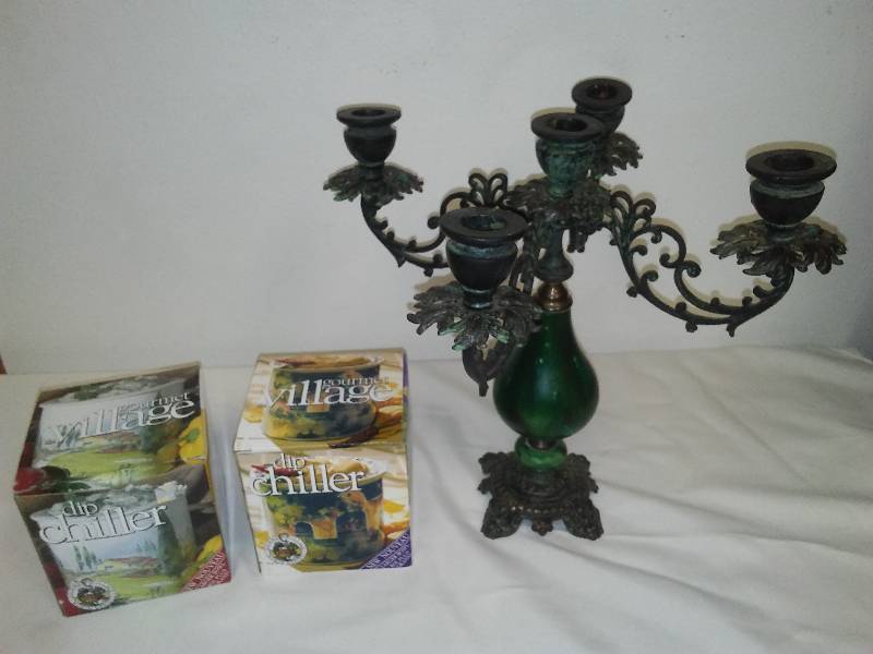 lot 78 image: NEW Gourmet Dip Chillers (2) and 12 Candelabra