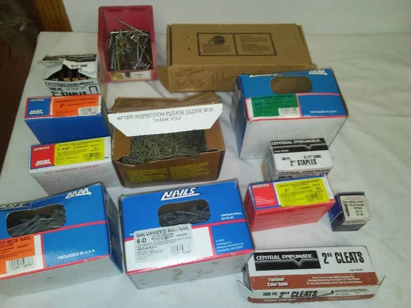lot 90 image: Thousands of nails, screws, staples
