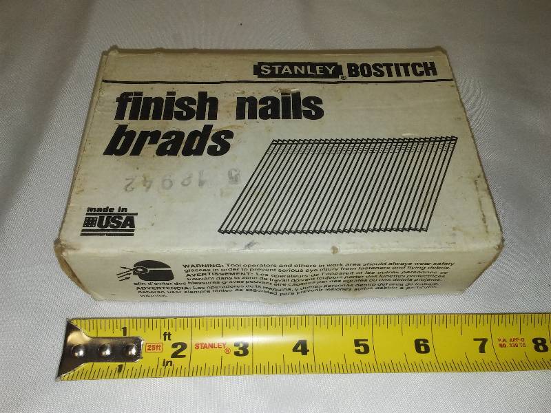 lot 131 image: Stanley Bostitch 15-gauge, 1.5 in. finishing nails, FN 1524, quantity 3655