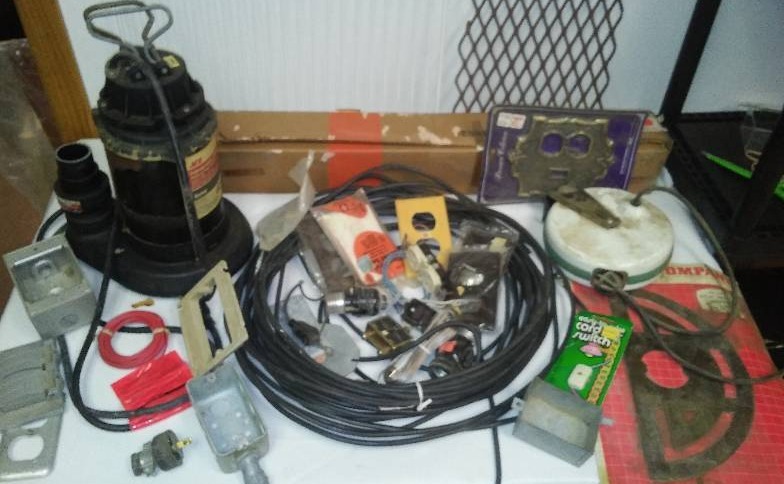 lot 142 image: Misc. Man stuff- submersible sump pump and more