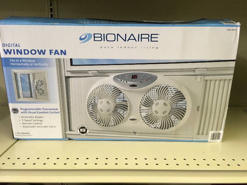 lot 564 image: JARDEN BIONAIRE WINDOW FAN MSRP $39.99