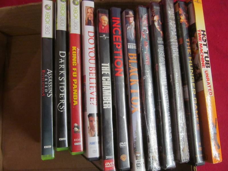 lot 60 image: DVD movies,X Box games