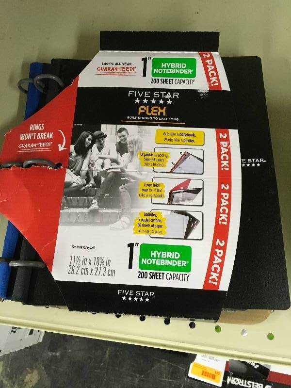 lot 62 image: 5 STAR FLEX BINDER, MSRP $13.99 AND TICONDEROGA#2 PENCIL8DZ, MSRP $9.49
